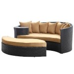 Taiji Outdoor Wicker Patio Daybed with Ottoman